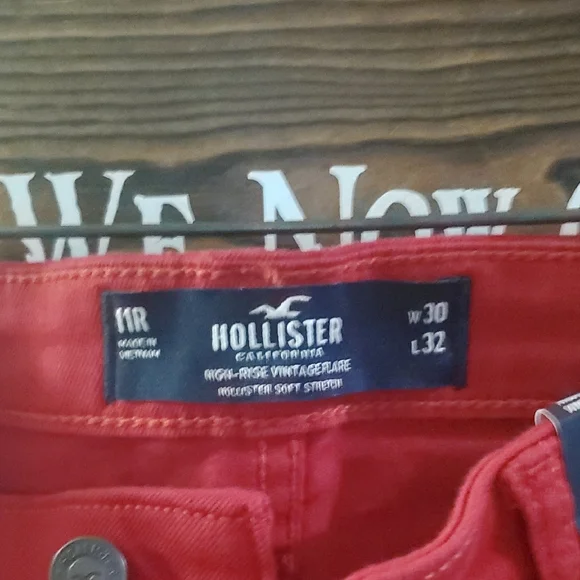NWT Hollister Size 11R Red Flare Jeans - Picture 8 of 8